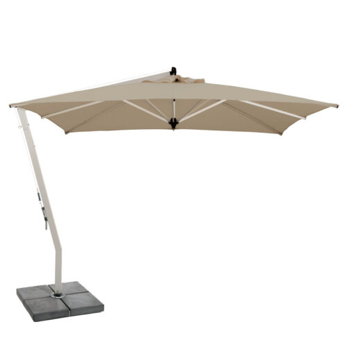 Miami Square Aluminium Umbrella – Beige 3M Square Canopy – Aluminuim Side Frame & Ribs – BeigeBase Excluded – Sold Separately 3M Optional Protective Cover Bag – Dark Khaki