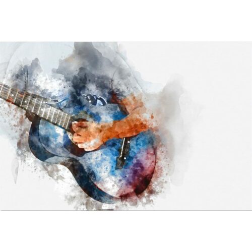 Abstract Acoustic Guitar A Printed Canvas Musical Printed Canvas Dimensions: 120 X 80CM