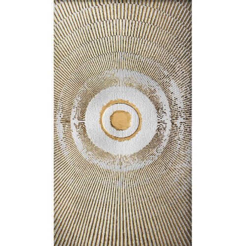 White And Gold Leaf Printed Canvas Abstract Printed Canvas Dimensions: 70 x 140CM