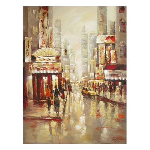 New York by Night Oil Painting Oil on Canvas Street Scene Original Painting Dimensions: 150 X 200 CM