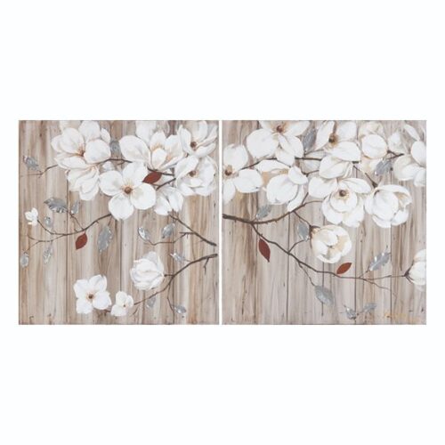 Peach Blossom Oil Painting Floral Themed Oil on Canvas Original Painting – Set of Two Dimensions: 100 X 100 CM EACH