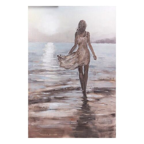 Walk on the Beach Oil Painting Oil on Canvas Original Figure Painting Dimensions: 100 X 150 CM