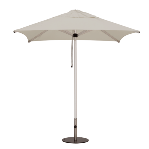Mykonos Square Aluminium Umbrella – Natural 2.2M Square Canopy – Aluminium Centre 38mm Post & Ribs