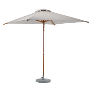Mykonos Square Wood Umbrella – Natural 2.2M Square Canopy – Wooden Centre 38mm Post & Ribs