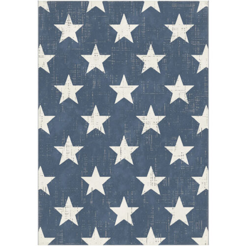 Canvas Stars Cream Star Design On Dark Blue Background