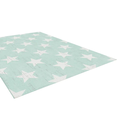 Canvas Star Cream Star Design On Duck Egg Blue Background