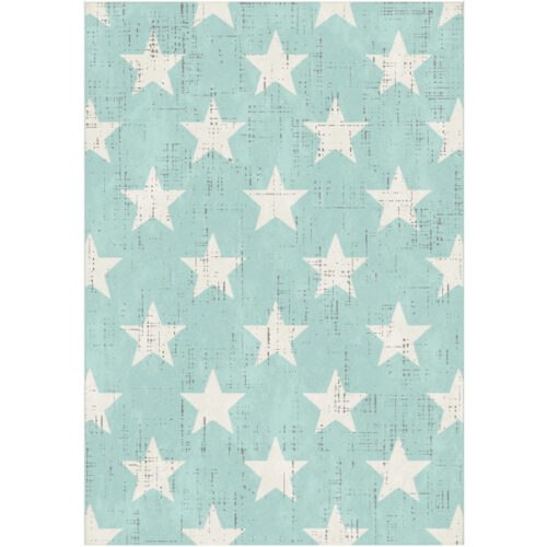 Canvas Star Cream Star Design On Duck Egg Blue Background