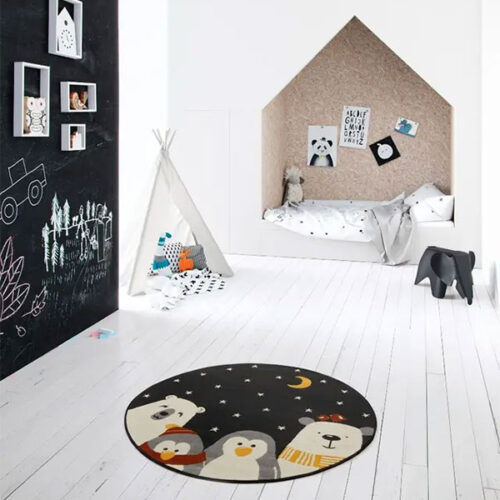 Kids Black Animal Rug