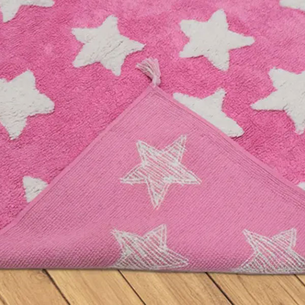 Kids Smart Pink Stars Rug 120cmx160cm Spacery