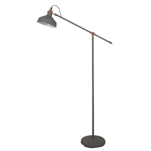 Bankers Steel Floor Light - Grey & Copper