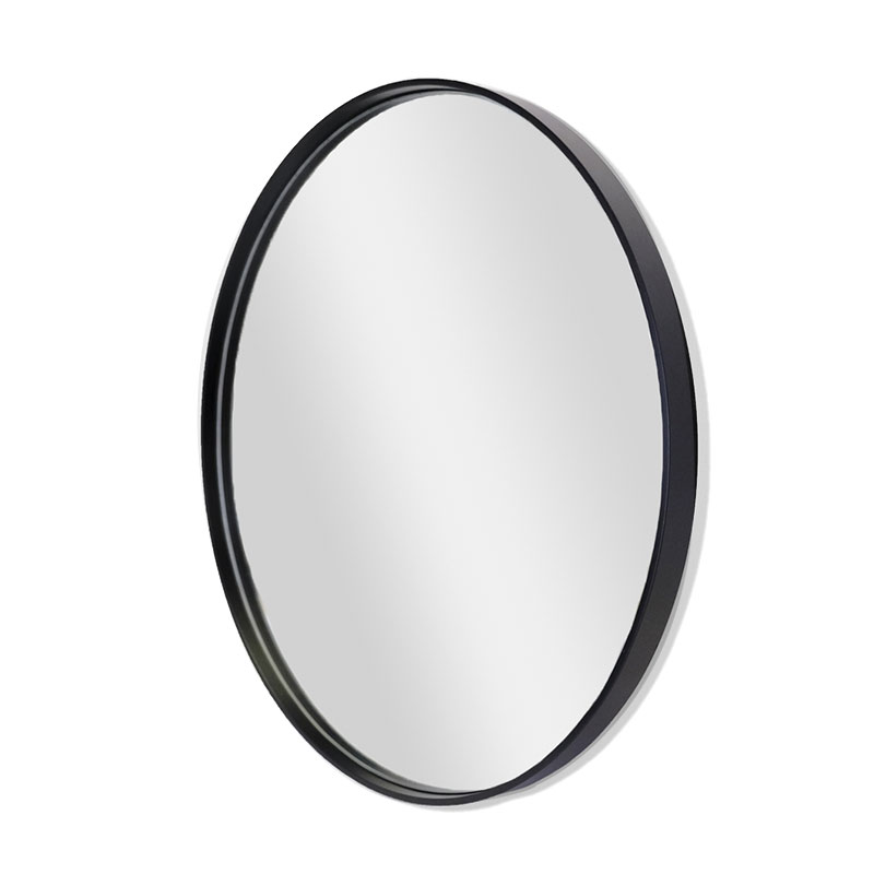 Deep Frame Round Mirror Black - Standard - Spacery