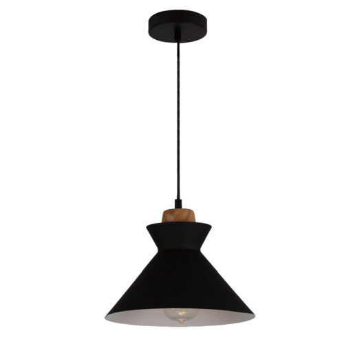 Charlotte 255mm Black/Wood Pendant