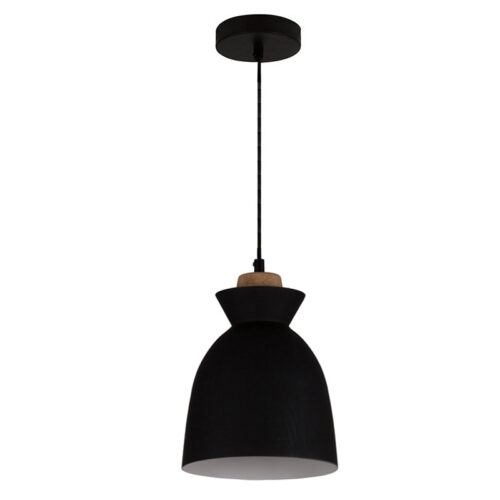 Charlotte 190mm Black/Wood Pendant