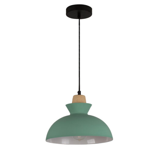 Charlotte 280mm Green & Wood Pendant