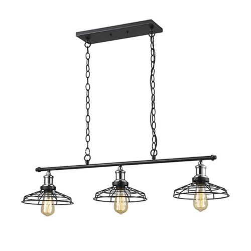 Grid 3LT Black/Chrome Pendant