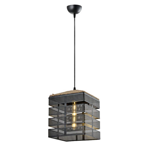 Mesh Square Black Pendant