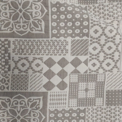 King Quilt In Grey Cottage Print