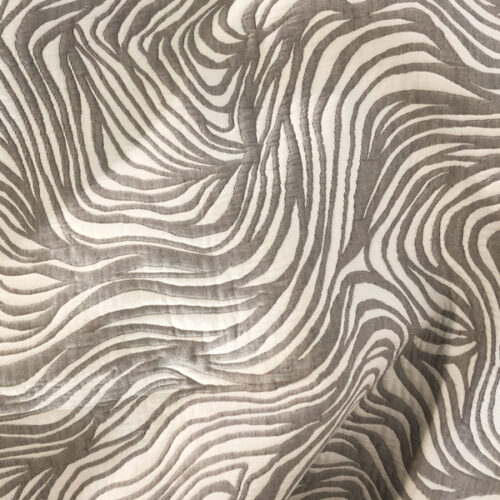 King Quilt In Grey Zebra Print