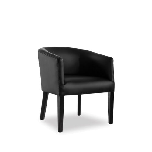 Verona Tub Chair Black. Wood Legs