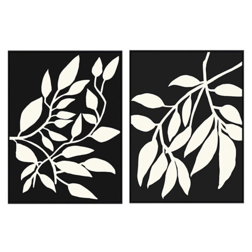 Midnight Garden Set of 2 In Mono Wall Art